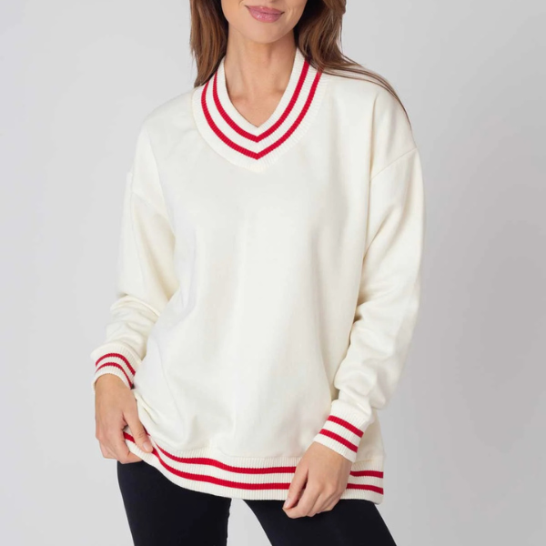 Letterman V-Neck Pullover