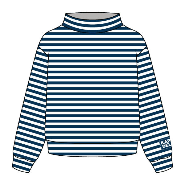Striped Daydream Full Length Mock Sweatshirt with Patch