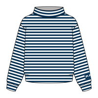 Striped Daydream Full Length Mock Sweatshirt with Patch