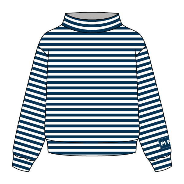 Striped Daydream Full Length Mock Sweatshirt with Patch