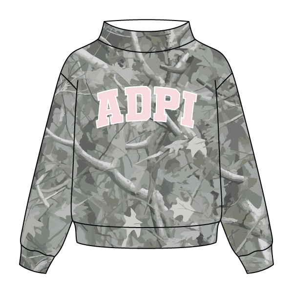 Camo Wide Mock Neck Sweatshirt