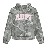 Camo Wide Mock Neck Sweatshirt