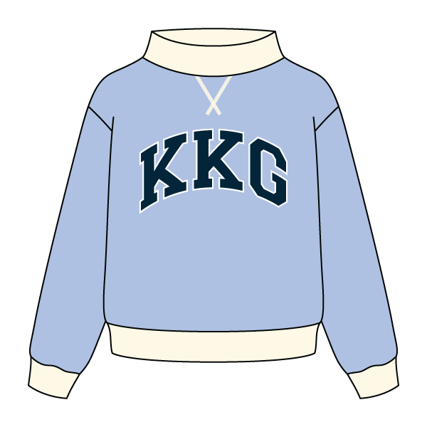 Notched Contrast Full Length Mock Sweatshirt - The Collegiate Lineup