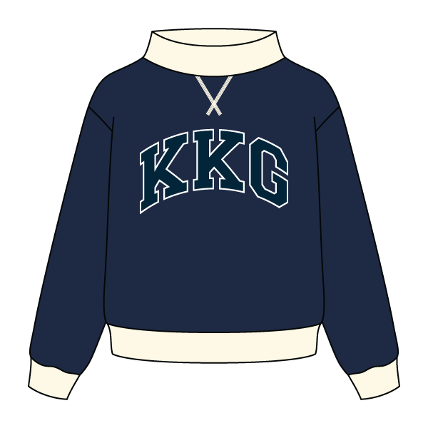 Notched Contrast Full Length Mock Sweatshirt - The Collegiate Lineup