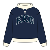 Notched Contrast Full Length Mock Sweatshirt