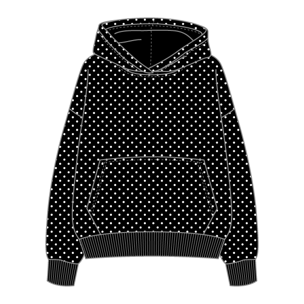 Polka Dot The Drop Cut Fleece Hooded Sweatshirt - The Collegiate Lineup