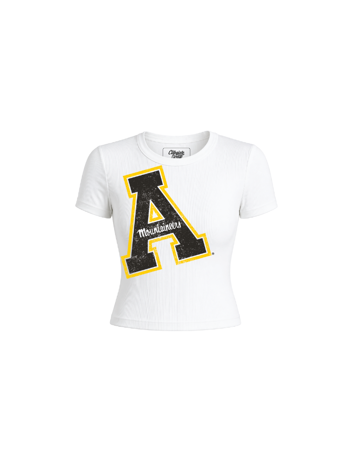 Appalachian State University Ribbed Crop Tee