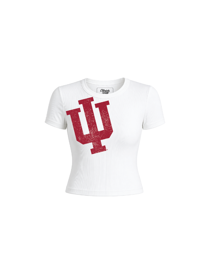 Indiana University Ribbed Crop Tee