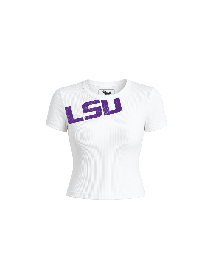 Louisiana State University Ribbed Crop Tee