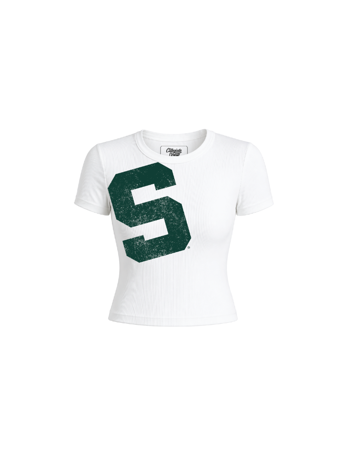 Michigan State University Ribbed Crop Tee