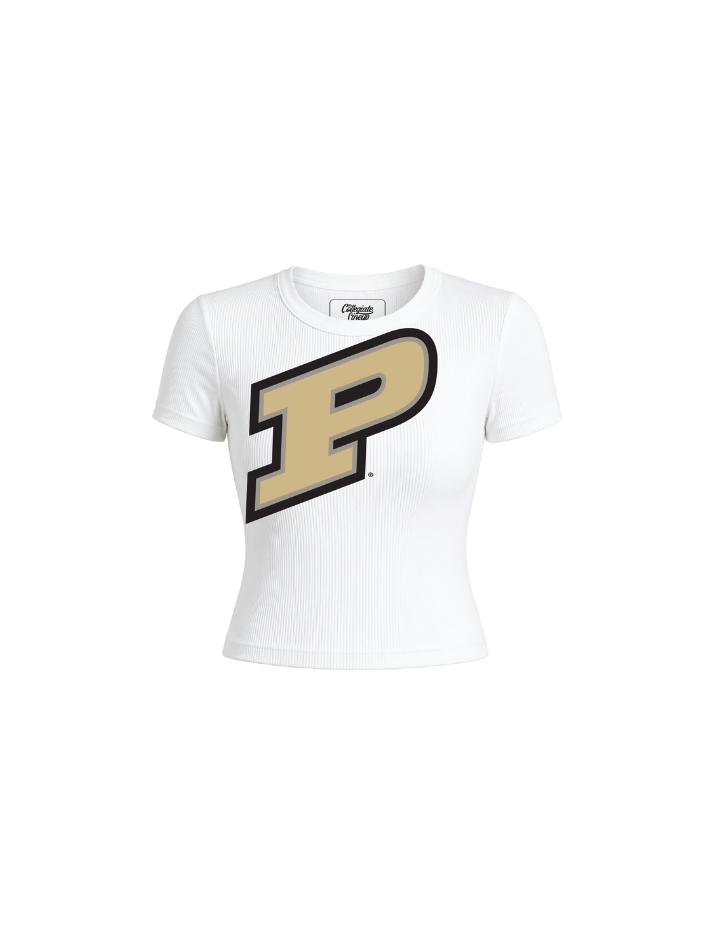 Purdue University Ribbed Crop Tee