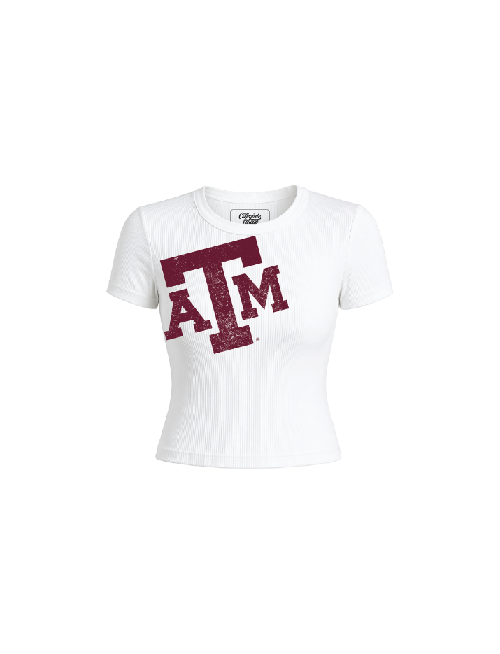 Texas A&M University Ribbed Crop Tee