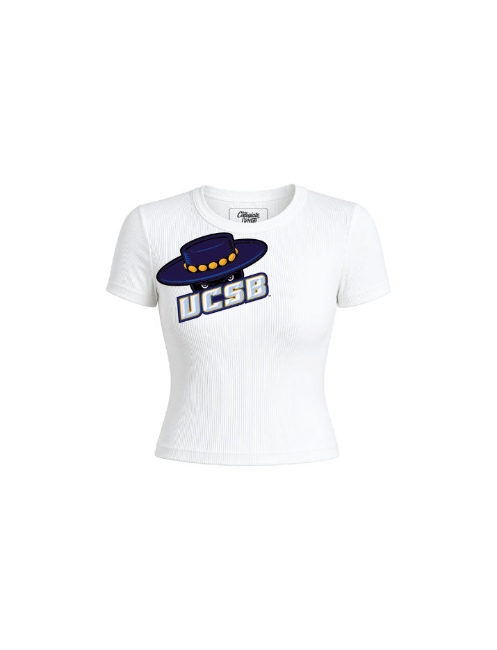 UC Santa Barbara Ribbed Crop Tee