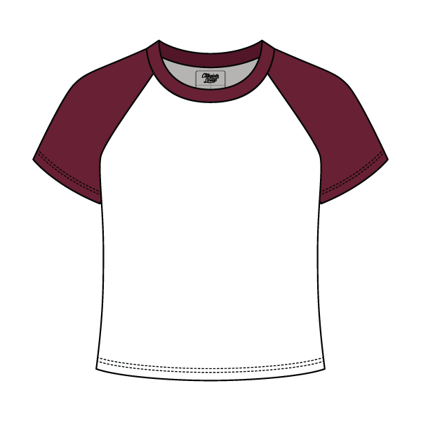 Baseball Ribbed Crop Tee