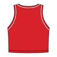 High Neck Rib Crop Tank with Piping