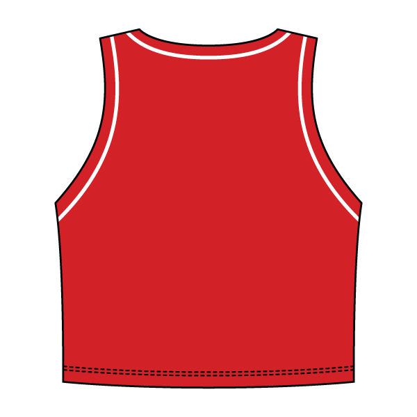 High Neck Rib Crop Tank with Piping