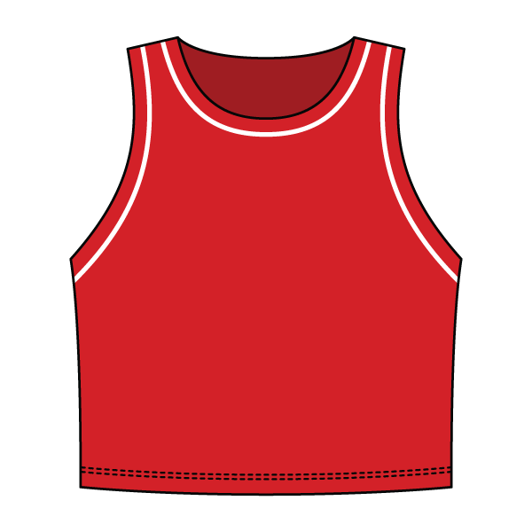 High Neck Rib Crop Tank with Piping