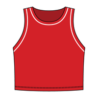 High Neck Rib Crop Tank with Piping