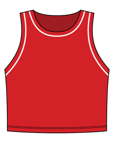 High Neck Rib Crop Tank with Piping