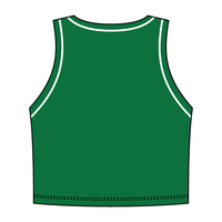 High Neck Rib Crop Tank with Piping