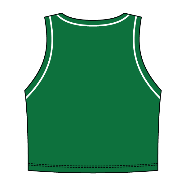 High Neck Rib Crop Tank with Piping