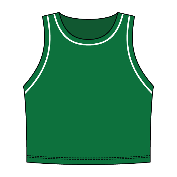High Neck Rib Crop Tank with Piping