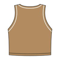 High Neck Rib Crop Tank with Piping