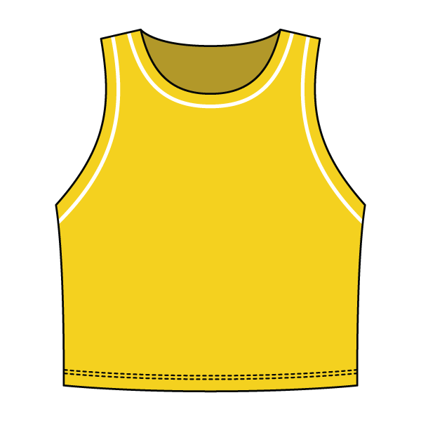 High Neck Rib Crop Tank with Piping