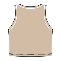 High Neck Rib Crop Tank with Piping