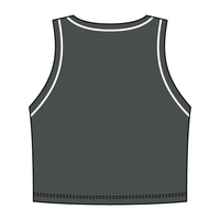 High Neck Rib Crop Tank with Piping