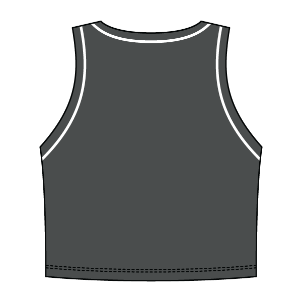High Neck Rib Crop Tank with Piping