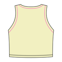 High Neck Rib Crop Tank with Piping