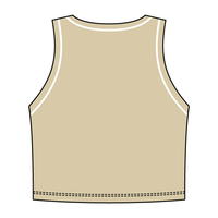 High Neck Rib Crop Tank with Piping