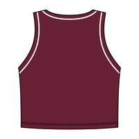 High Neck Rib Crop Tank with Piping