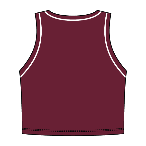 High Neck Rib Crop Tank with Piping