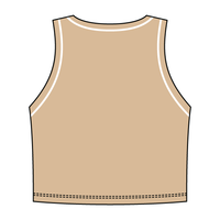 High Neck Rib Crop Tank with Piping