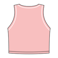 High Neck Rib Crop Tank with Piping
