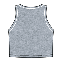 High Neck Rib Crop Tank with Piping