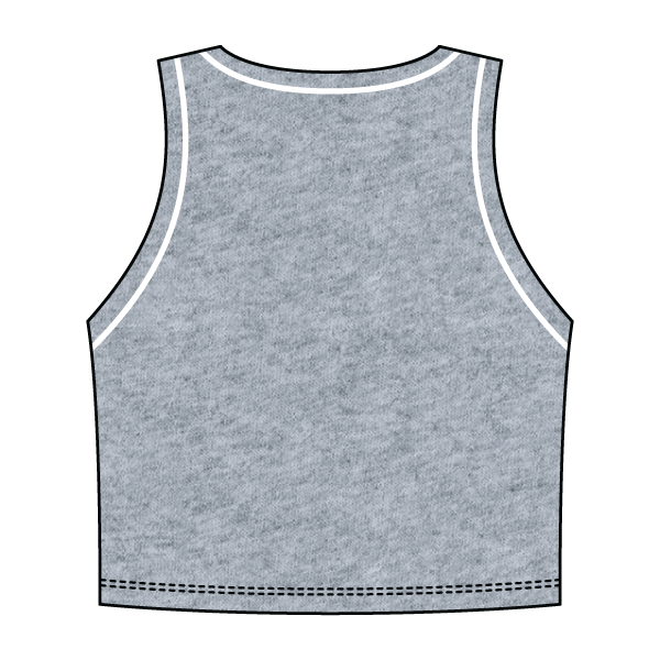 High Neck Rib Crop Tank with Piping