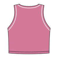 High Neck Rib Crop Tank with Piping