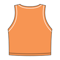 High Neck Rib Crop Tank with Piping