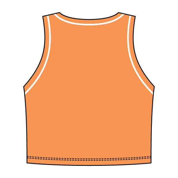 High Neck Rib Crop Tank with Piping