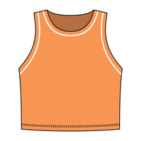 High Neck Rib Crop Tank with Piping