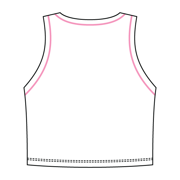 High Neck Rib Crop Tank with Piping