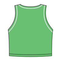 High Neck Rib Crop Tank with Piping