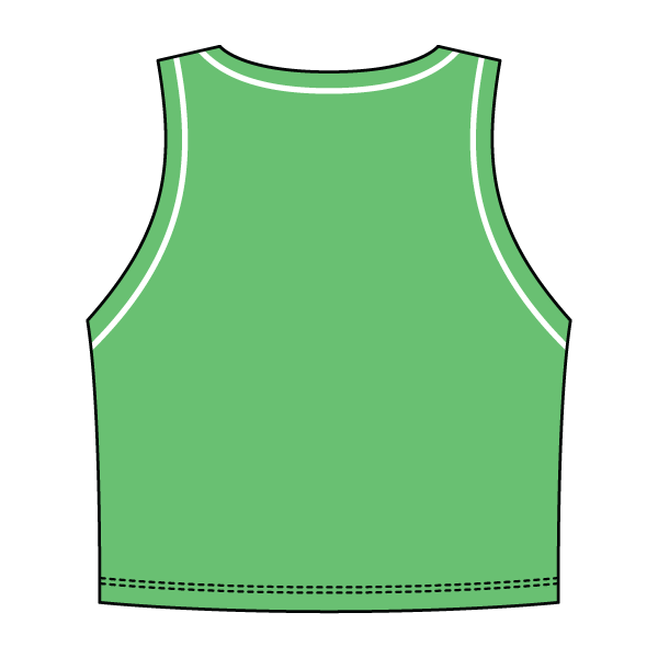 High Neck Rib Crop Tank with Piping