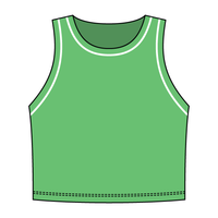 High Neck Rib Crop Tank with Piping