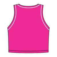 High Neck Rib Crop Tank with Piping