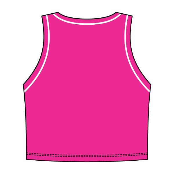 High Neck Rib Crop Tank with Piping