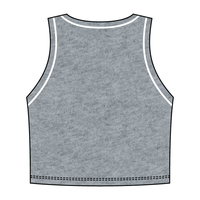 High Neck Rib Crop Tank with Piping